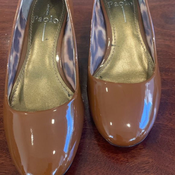 Paolo Patent Brown Block Heels 6 - Picture 2 of 7